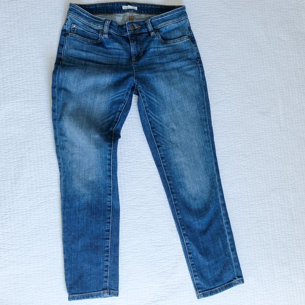 Eileen Fisher Organic Cotton Stretch Denim Straight Leg Ankle Jeans Size 2